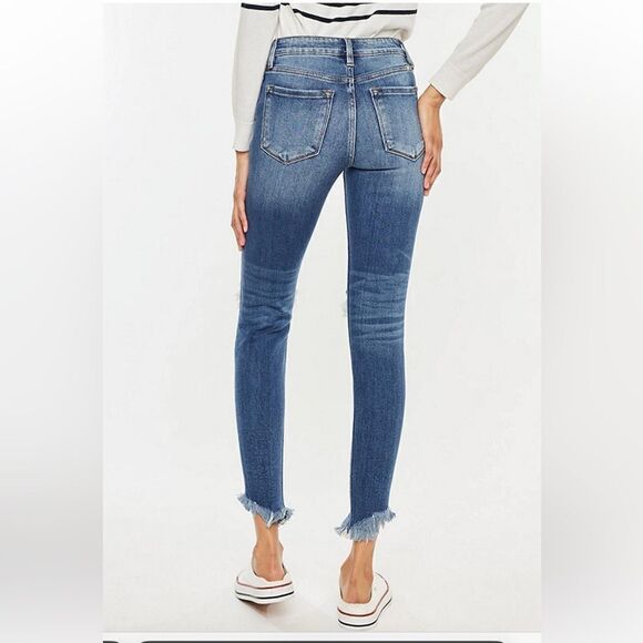 KANCAN Women’s Ripped Destroyed Frayed Hem Denim Jeans Sz 25 - Picture 3 of 12